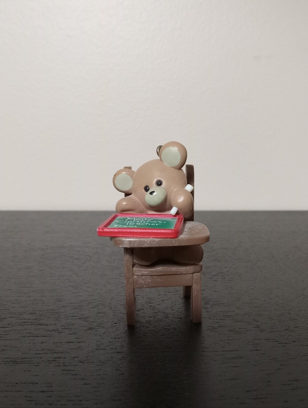 Vintage 1987 Hallmark Keepsake Teacher Teddy Bear School Desk Ornament